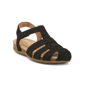 EARTH Black Suede Adona Fisherman Platform Comfort Sandals